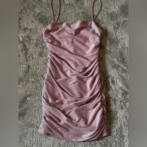 Elegant Pink Ruched Dress